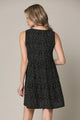 WDR2357 Women Sleeveless Tunic Dress V Neck Casual Loose Flowy Swing Shift