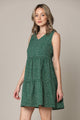 WDR2357 Women Sleeveless Tunic Dress V Neck Casual Loose Flowy Swing Shift