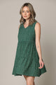 WDR2357 Women Sleeveless Tunic Dress V Neck Casual Loose Flowy Swing Shift