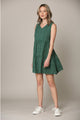 WDR2357 Women Sleeveless Tunic Dress V Neck Casual Loose Flowy Swing Shift