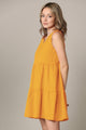 WDR2357 Women Sleeveless Tunic Dress V Neck Casual Loose Flowy Swing Shift
