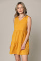 WDR2357 Women Sleeveless Tunic Dress V Neck Casual Loose Flowy Swing Shift
