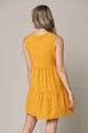 WDR2357 Women Sleeveless Tunic Dress V Neck Casual Loose Flowy Swing Shift