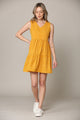 WDR2357 Women Sleeveless Tunic Dress V Neck Casual Loose Flowy Swing Shift