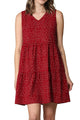 WDR2357 Women Sleeveless Tunic Dress V Neck Casual Loose Flowy Swing Shift