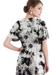 WDR2386 Women's Airy Short Sleeve Kimono Style Deep V Neck Tie dye Dress