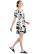 WDR2386 Women's Airy Short Sleeve Kimono Style Deep V Neck Tie dye Dress