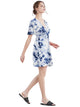 WDR2386 Women's Airy Short Sleeve Kimono Style Deep V Neck Tie dye Dress