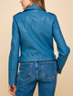 WJC1849  Women's Asymmetrical Faux Leather Belted Moto Jacket