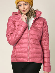 WJC2144 Women's Ultra Light Weight Packable Down Jacket with Removable Hoodie