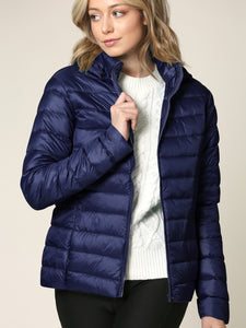 WJC2144 Women's Ultra Light Weight Packable Down Jacket with Removable Hoodie