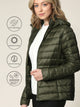 WJC2144 Women's Ultra Light Weight Packable Down Jacket with Removable Hoodie