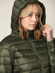 WJC2144 Women's Ultra Light Weight Packable Down Jacket with Removable Hoodie