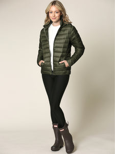 WJC2144 Women's Ultra Light Weight Packable Down Jacket with Removable Hoodie