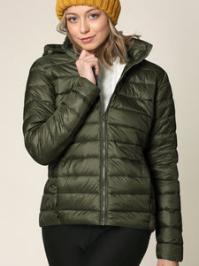 WJC2144 Women's Ultra Light Weight Packable Down Jacket with Removable Hoodie