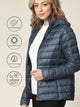 WJC2144 Women's Ultra Light Weight Packable Down Jacket with Removable Hoodie
