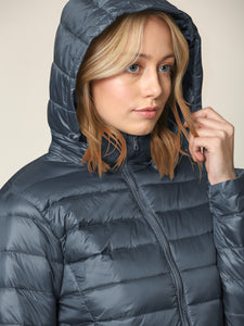 WJC2144 Women's Ultra Light Weight Packable Down Jacket with Removable Hoodie