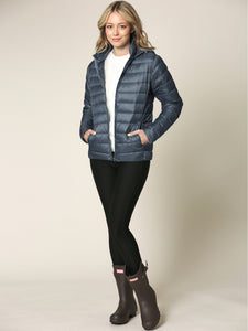 WJC2144 Women's Ultra Light Weight Packable Down Jacket with Removable Hoodie