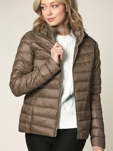 WJC2144 Women's Ultra Light Weight Packable Down Jacket with Removable Hoodie