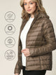WJC2144 Women's Ultra Light Weight Packable Down Jacket with Removable Hoodie