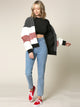 WJC2154 Women's Soft Long Sleeve Zip-up Faux Minx Fur Fleece Winter Jacket