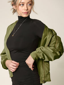 WJC2157 Women's Classic Lightweight Jacket Multi Pocket Windbreaker Bomber Jacket