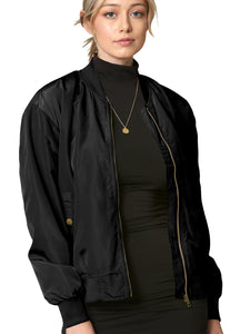 WJC2157 Women's Classic Lightweight Jacket Multi Pocket Windbreaker Bomber Jacket