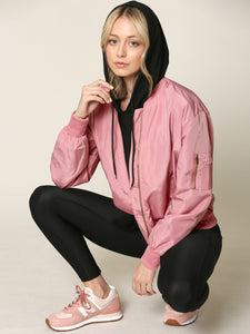 WJC2157 Women's Classic Lightweight Jacket Multi Pocket Windbreaker Bomber Jacket