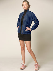 WJC2157 Women's Classic Lightweight Jacket Multi Pocket Windbreaker Bomber Jacket