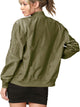 WJC2157 Women's Classic Lightweight Jacket Multi Pocket Windbreaker Bomber Jacket