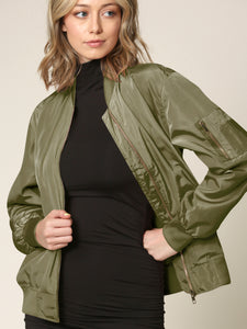 WJC2157 Women's Classic Lightweight Jacket Multi Pocket Windbreaker Bomber Jacket