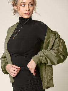 WJC2157 Women's Classic Lightweight Jacket Multi Pocket Windbreaker Bomber Jacket