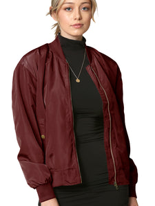 WJC2157 Women's Classic Lightweight Jacket Multi Pocket Windbreaker Bomber Jacket