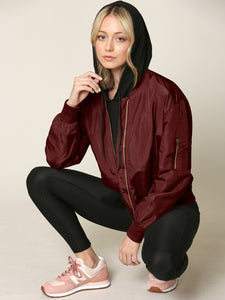WJC2157 Women's Classic Lightweight Jacket Multi Pocket Windbreaker Bomber Jacket