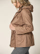 WJC643 Women's Casual Military Safari Anorak Jacket with Hoodie