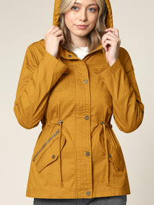 WJC643 Women's Casual Military Safari Anorak Jacket with Hoodie