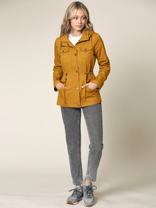 WJC643 Women's Casual Military Safari Anorak Jacket with Hoodie