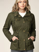 WJC643 Women's Casual Military Safari Anorak Jacket with Hoodie