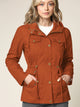 WJC643 Women's Casual Military Safari Anorak Jacket with Hoodie