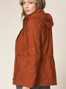 WJC643 Women's Casual Military Safari Anorak Jacket with Hoodie