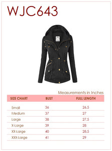 WJC643 Women's Casual Military Safari Anorak Jacket with Hoodie