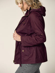 WJC643 Women's Casual Military Safari Anorak Jacket with Hoodie