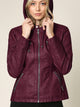 WJC663 Women's Removable Hooded Faux Leather Moto Biker Jacket