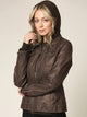 WJC664 Women's Faux Leather Motorcycle Jacket with Hoodie