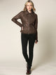 WJC664 Women's Faux Leather Motorcycle Jacket with Hoodie