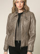 WJC664 Women's Faux Leather Motorcycle Jacket with Hoodie