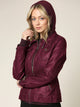 WJC664 Women's Faux Leather Motorcycle Jacket with Hoodie