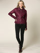 WJC664 Women's Faux Leather Motorcycle Jacket with Hoodie
