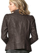WJC746 Womens Faux Leather Zip Up Moto Biker Jacket with Stitching Detail