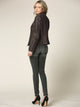 WJC746 Womens Faux Leather Zip Up Moto Biker Jacket with Stitching Detail